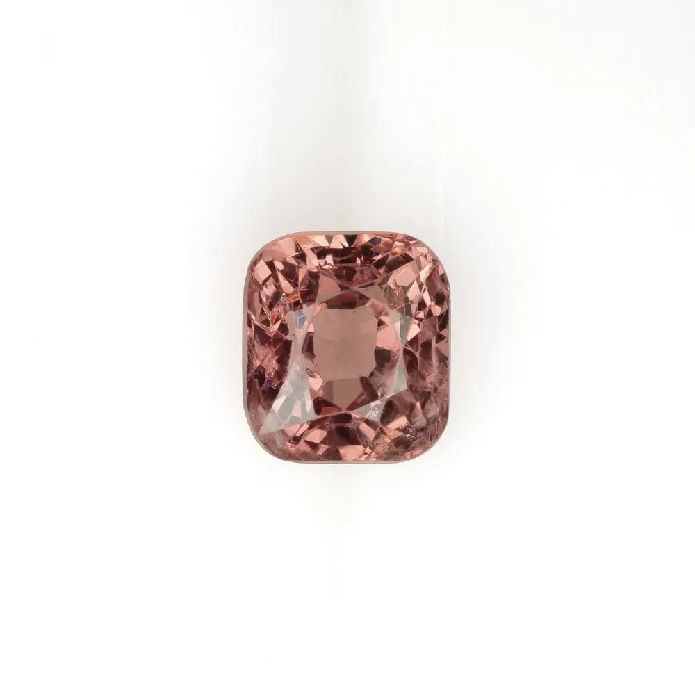 1.16ct PEACH PINK NATURAL SPINEL SALMON SQUARE CUSHION SHAPE CUT LOOSE ORANGE