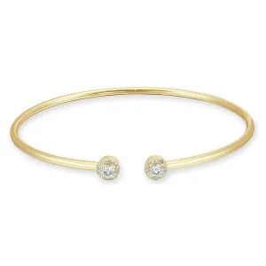 14k Gold & Diamond Flexible Bangle - 0.29ct