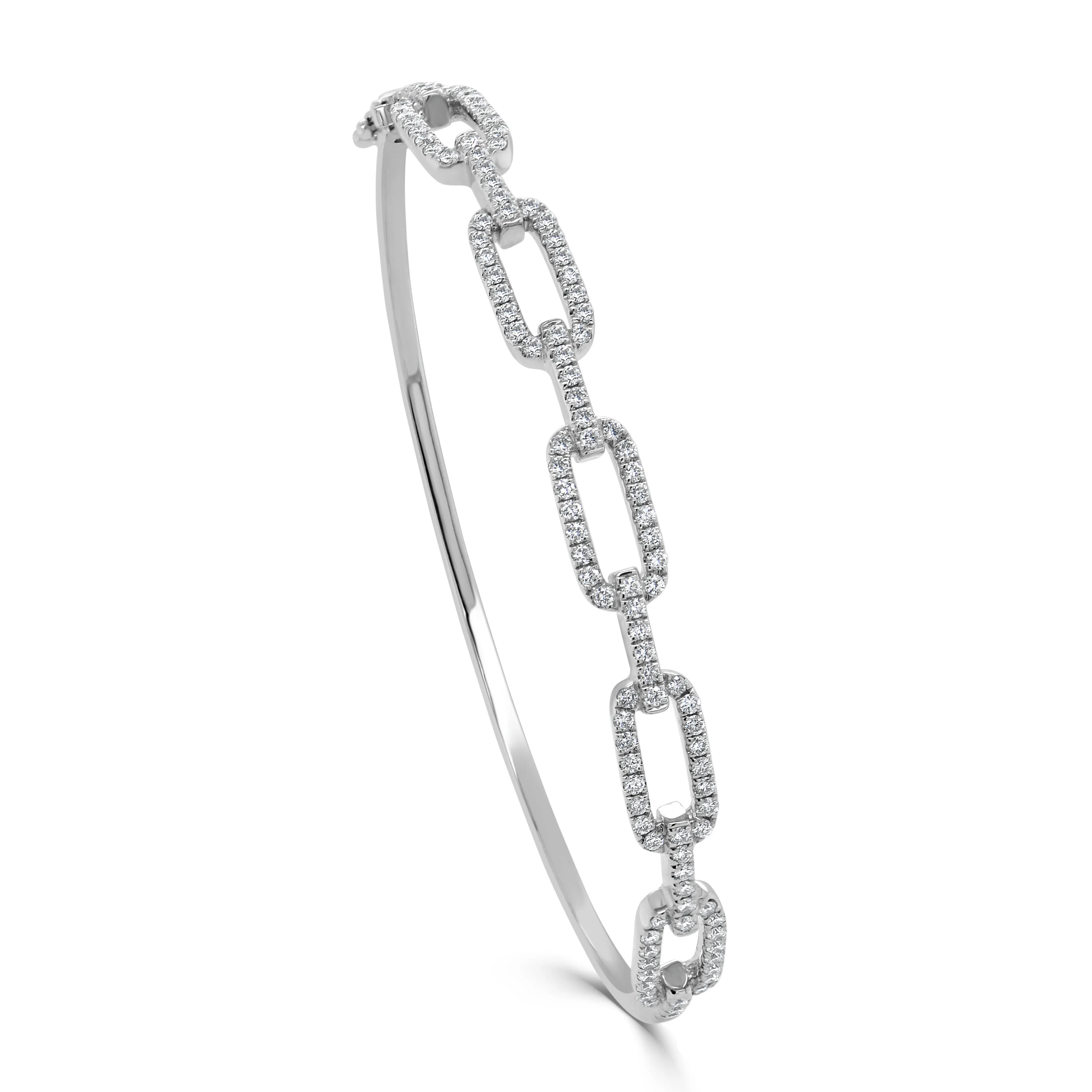 14k Gold & Diamond Link Bangle- 0.98 ct.