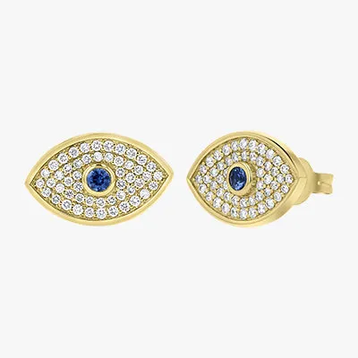 14K H-I/SI Evil Eye Diamond Earrings