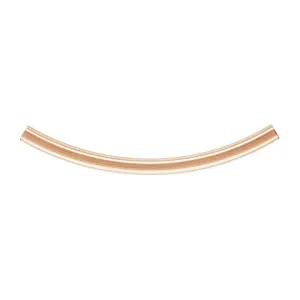 14K Rose Gold Curved Tube Bead - 2mm x 30mm (2 Pieces)