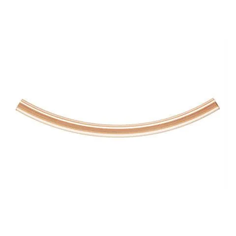 14K Rose Gold Curved Tube Bead - 2mm x 30mm (2 Pieces)