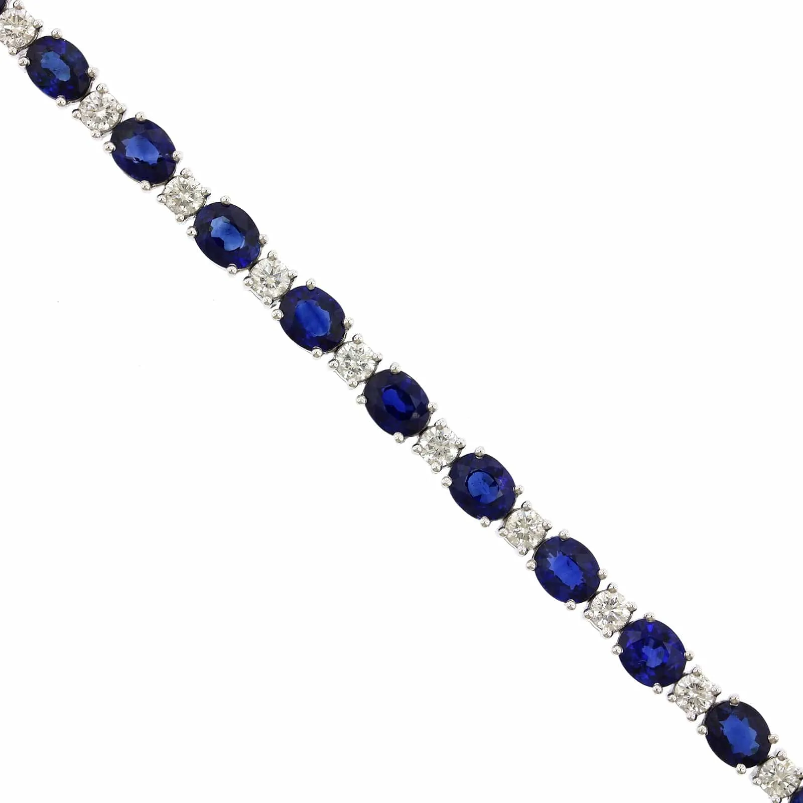 14K White Gold Diamond and Sapphire Bracelet