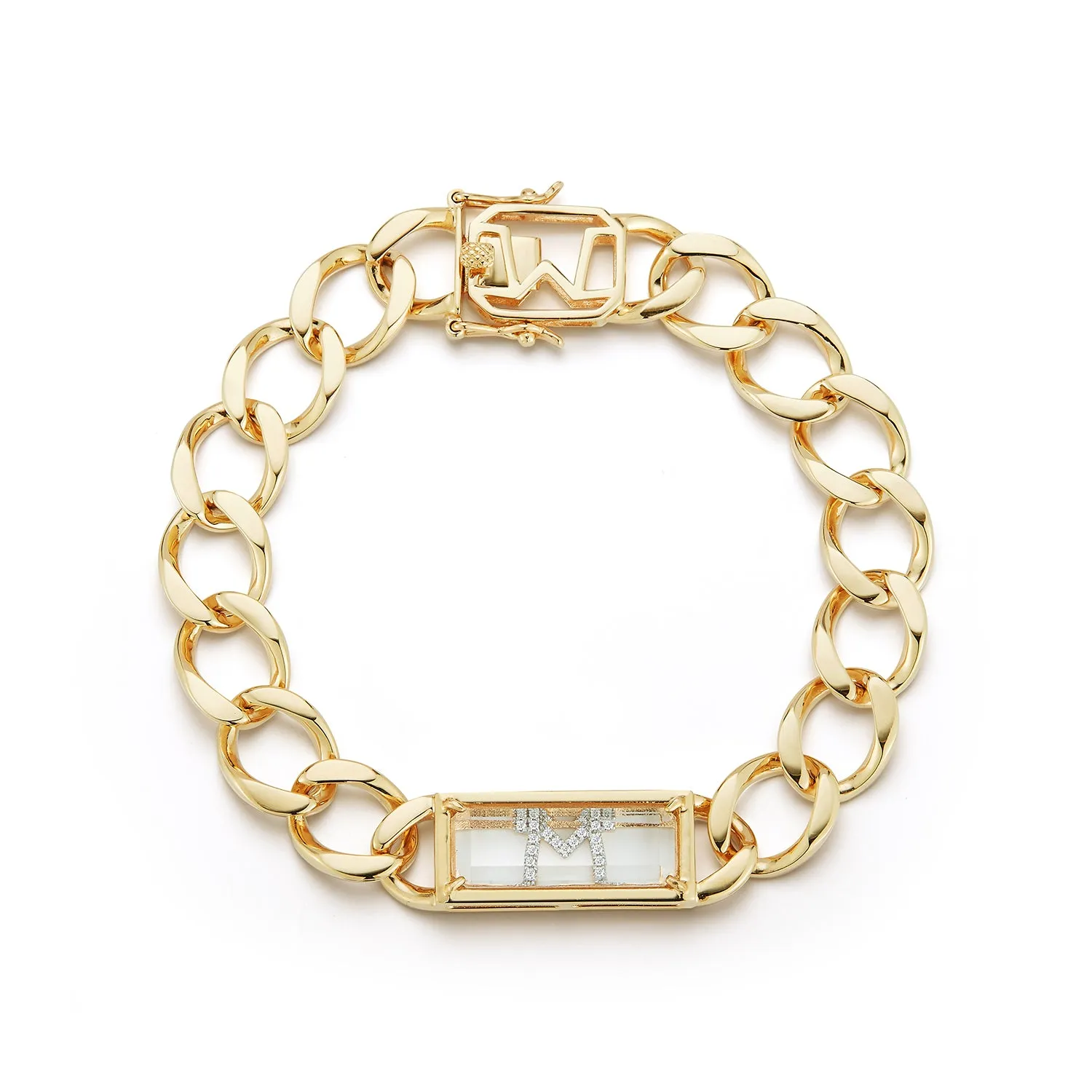 14kt Gold Framed Secret Initial Bracelet