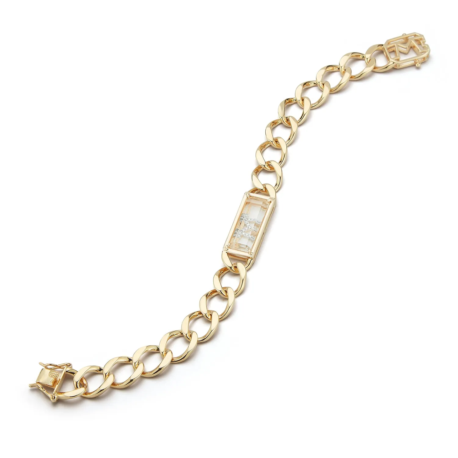 14kt Gold Framed Secret Initial Bracelet