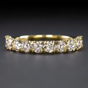 1.50ct G-H VS IDEAL CUT DIAMOND HALF ETERNITY RING WEDDING BAND 18k YELLOW GOLD