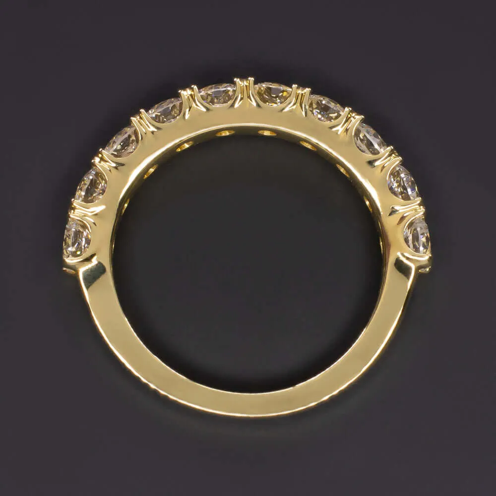 1.50ct G-H VS IDEAL CUT DIAMOND HALF ETERNITY RING WEDDING BAND 18k YELLOW GOLD