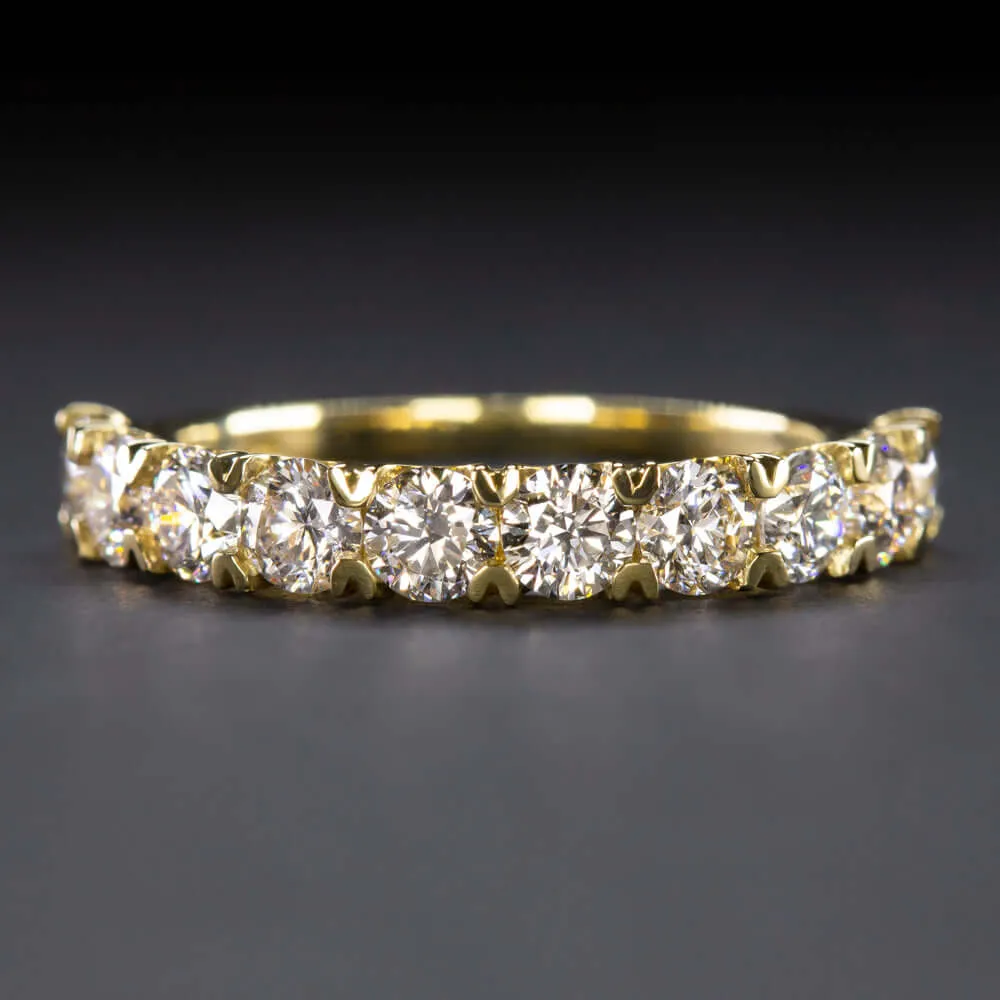 1.50ct G-H VS IDEAL CUT DIAMOND HALF ETERNITY RING WEDDING BAND 18k YELLOW GOLD