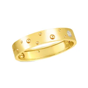 18K Gold Diamond Accent Pois Moi Luna Medium Width Bangle