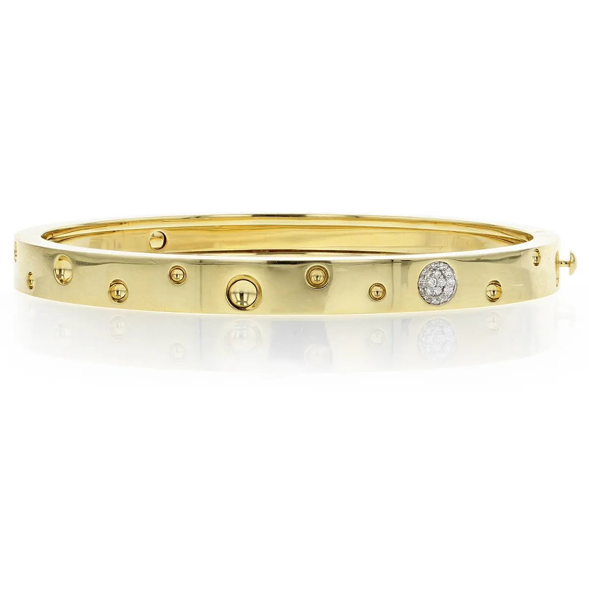 18K Gold Diamond Accent Pois Moi Luna Thin Bangle