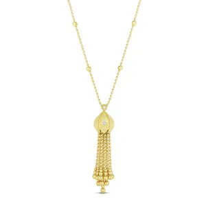 18K YW Diamond Barocco Tassel Necklace Bracelet