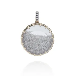 18kt Gold Award-Winning Large ~17.48cttw White Diamond Dust Pendant