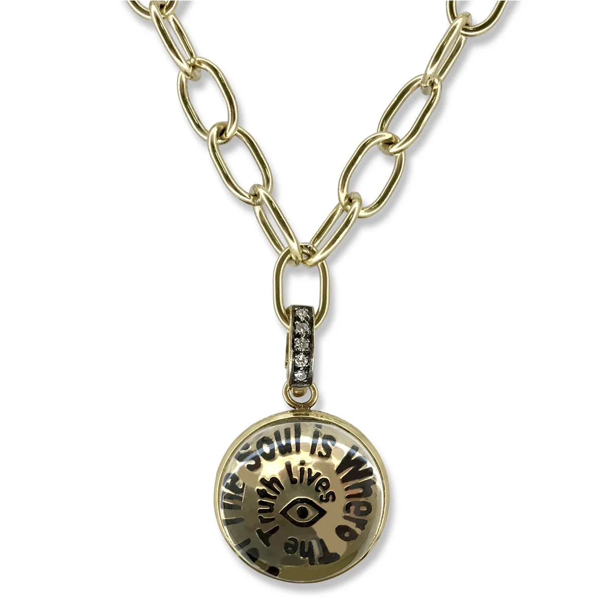 18kt Green Gold Truth Word Art Charm