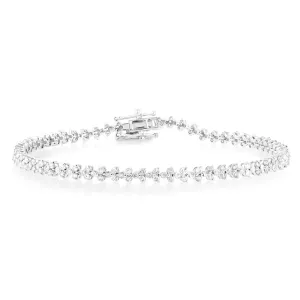 2 Carat Diamond Fancy Tennis Bracelet in 9ct White Gold 17.5cm