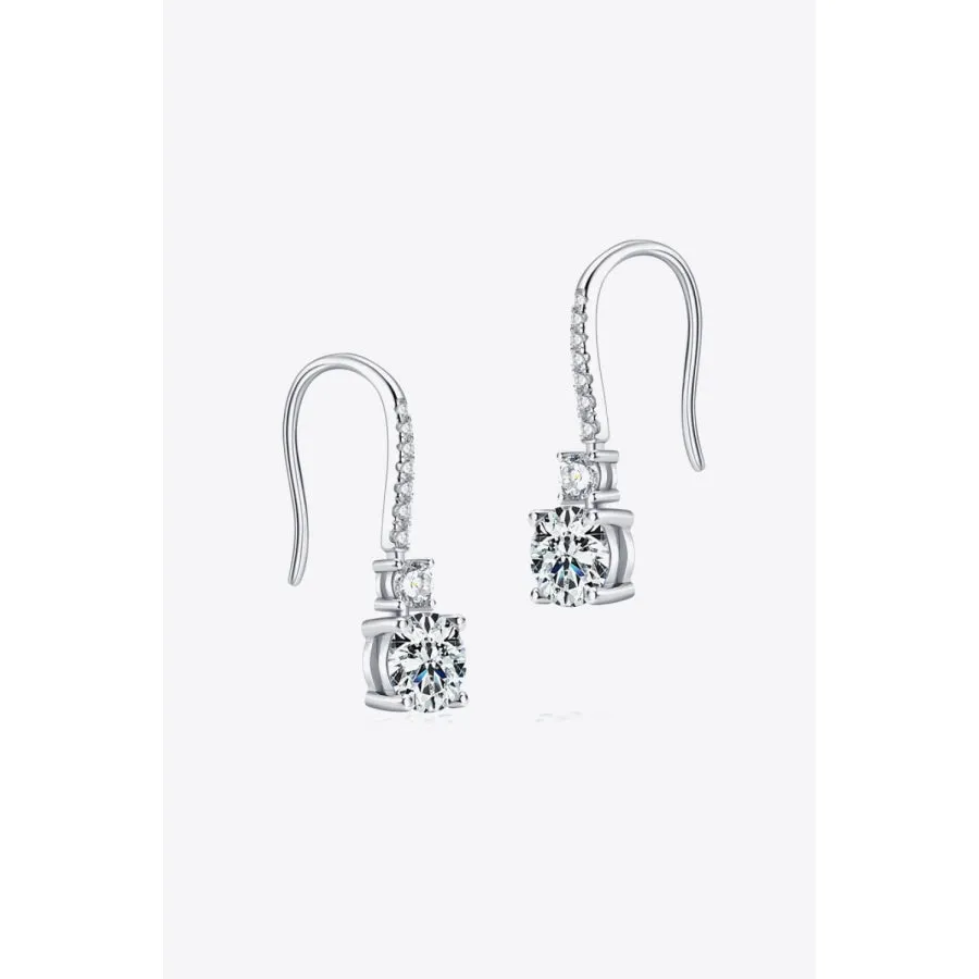 2 Carat Moissanite 925 Sterling Silver Drop Earrings