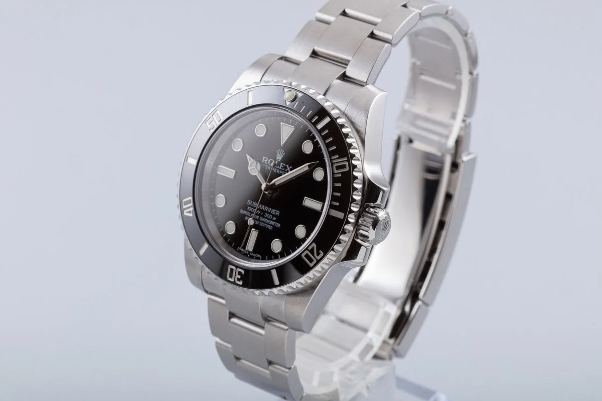 2015 Rolex Submariner No-Date 114060 with Box & Card