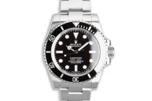 2015 Rolex Submariner No-Date 114060 with Box & Card