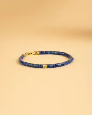 2mm Bracelet with Lapis Lazuli stones and titanium element