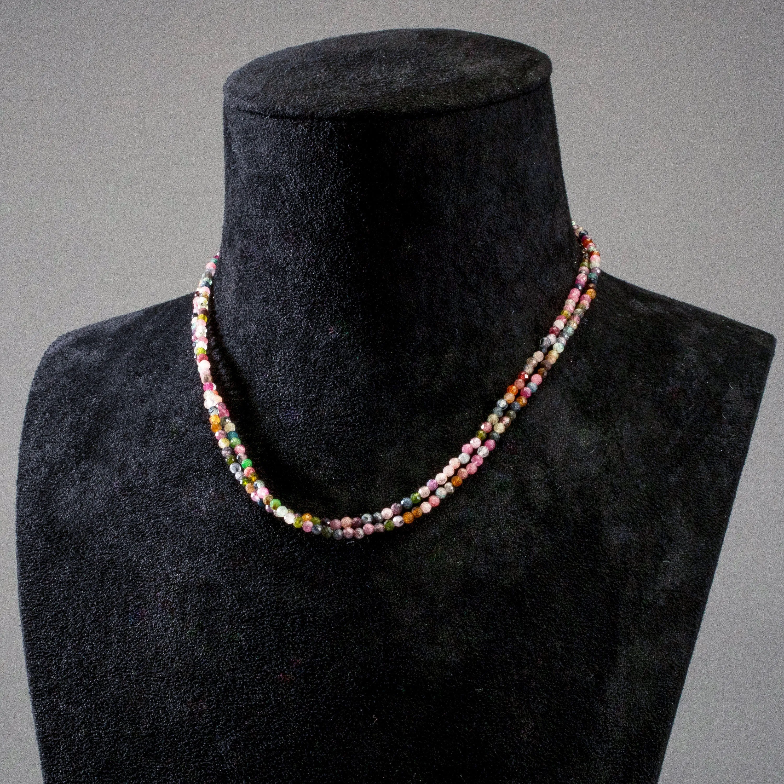 3mm Tourmaline Faceted 31" Necklace / Multi Wrap Bracelet