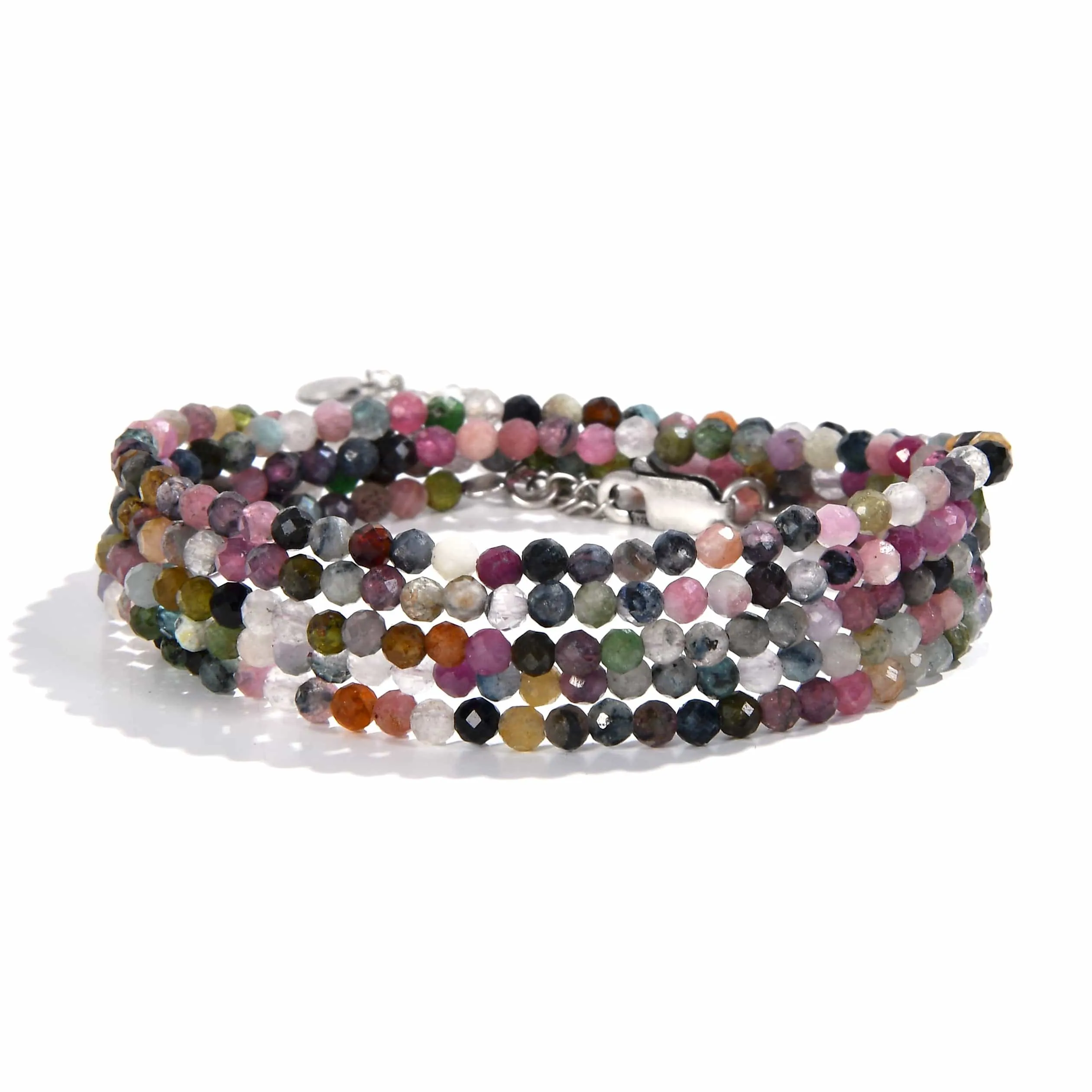 3mm Tourmaline Faceted 31" Necklace / Multi Wrap Bracelet