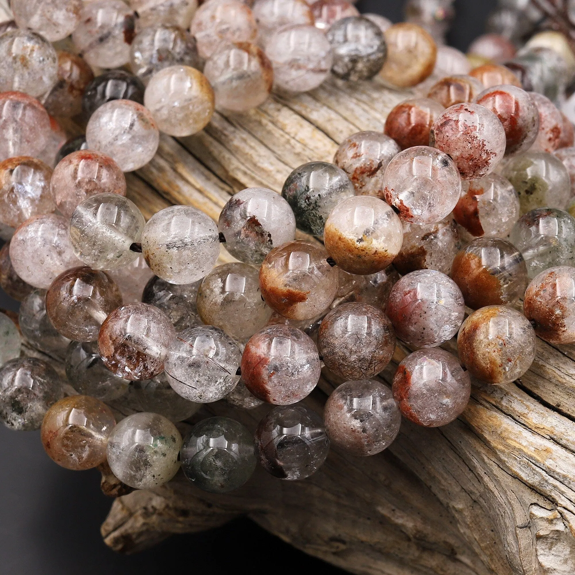 4 Seasons AAA Translucent Natural Red Phantom Quartz Beads Lodalite Beads 7mm 8mm 9mm 10mm 15.5" Strand