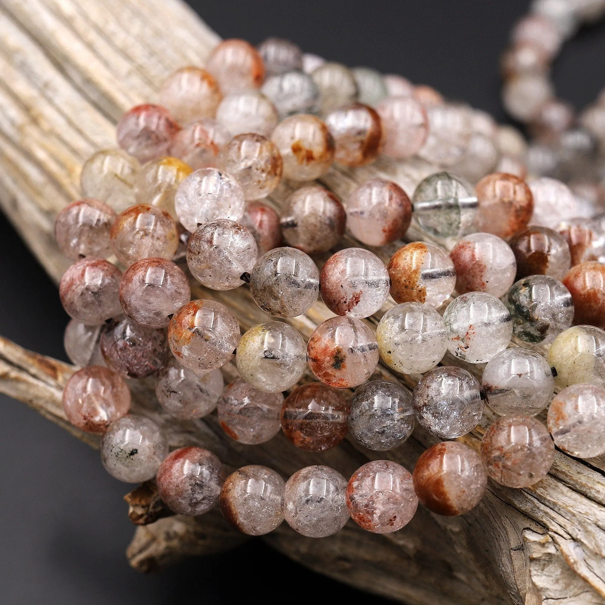 4 Seasons AAA Translucent Natural Red Phantom Quartz Beads Lodalite Beads 7mm 8mm 9mm 10mm 15.5" Strand