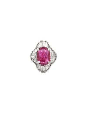 5.63ct Diamond Ruby Platinum Cluster Cocktail Ring