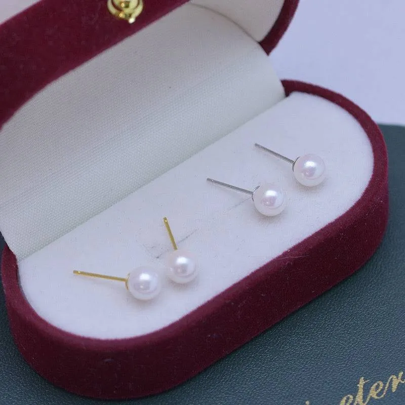 6-7mm Seawater Akoya Pearl & Stud Earrings