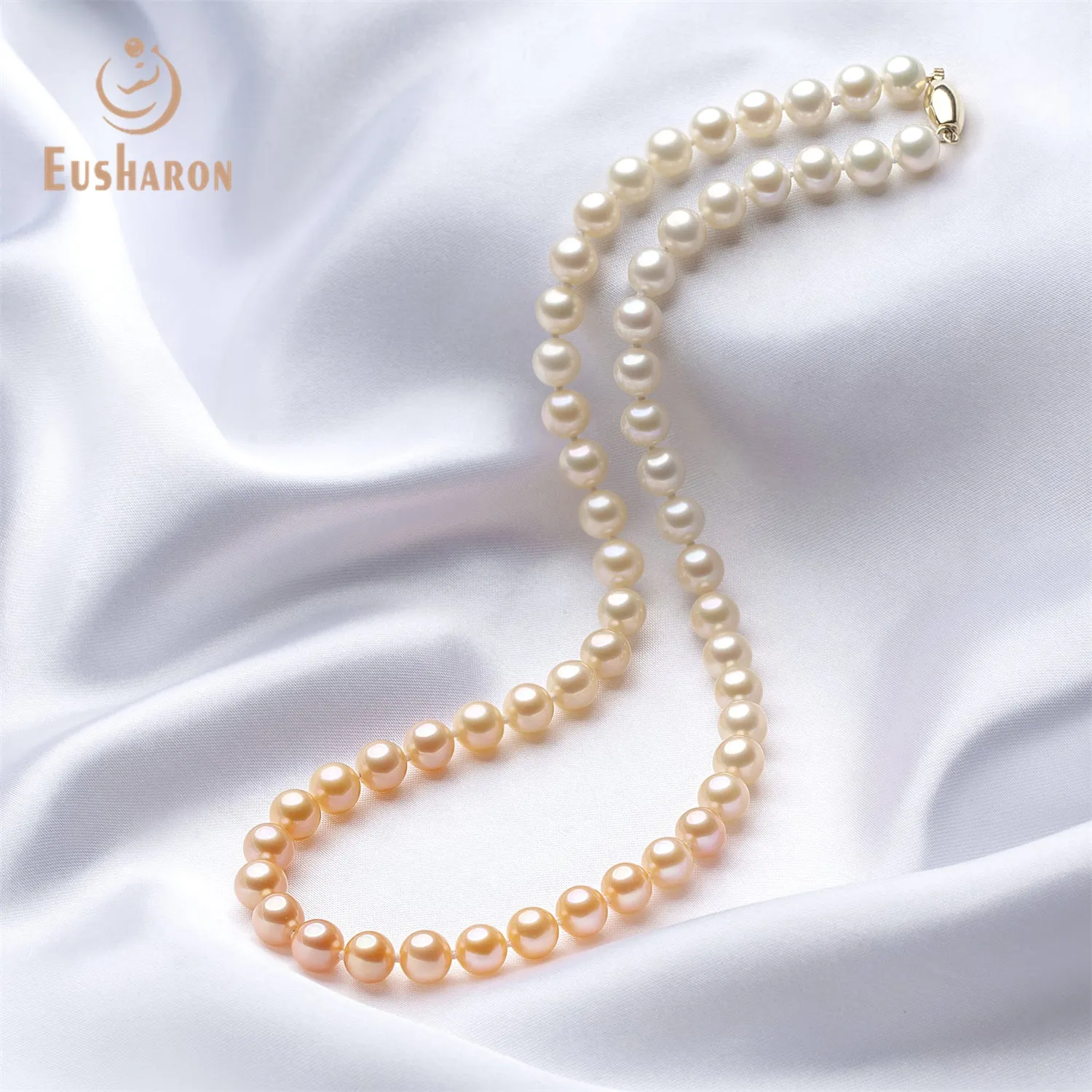 6-8mm AAA Pink Gradient Color Freshwater Pearl Necklace