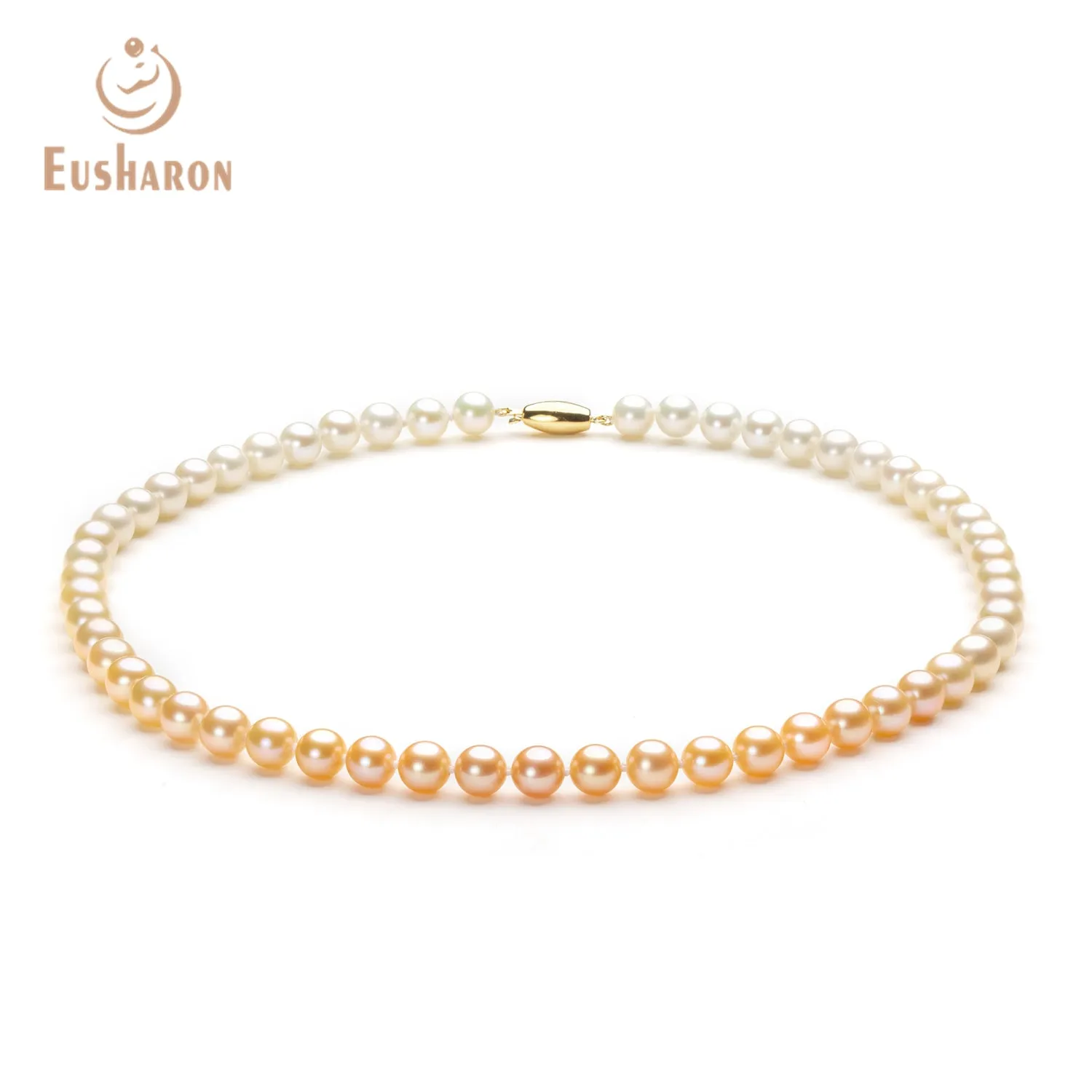 6-8mm AAA Pink Gradient Color Freshwater Pearl Necklace