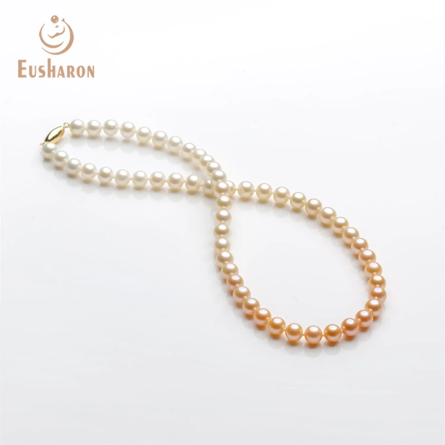 6-8mm AAA Pink Gradient Color Freshwater Pearl Necklace