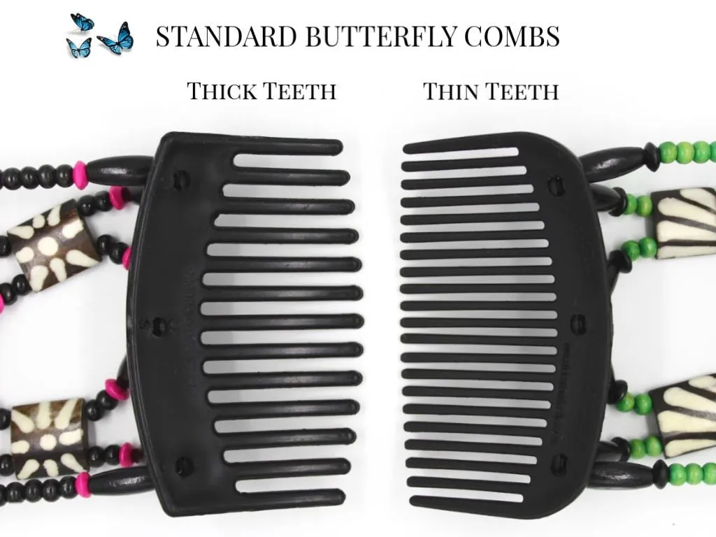 African Butterfly Hair Comb - Dupla Brown 92