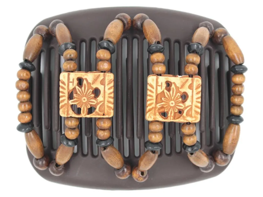 African Butterfly Hair Comb - Dupla Brown 92