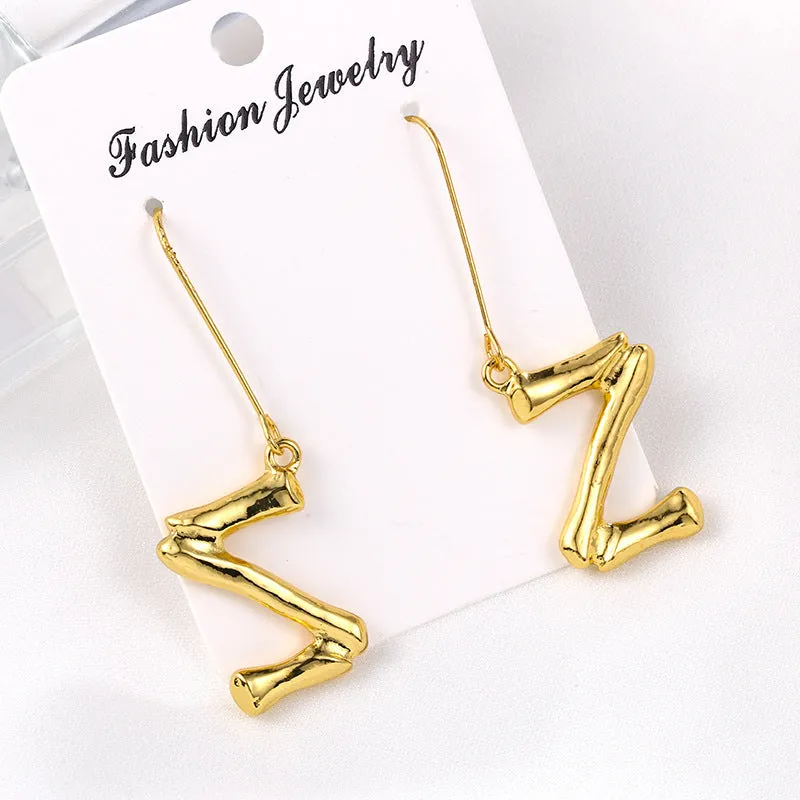 Alloy letter Earrings