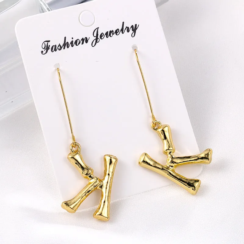 Alloy letter Earrings