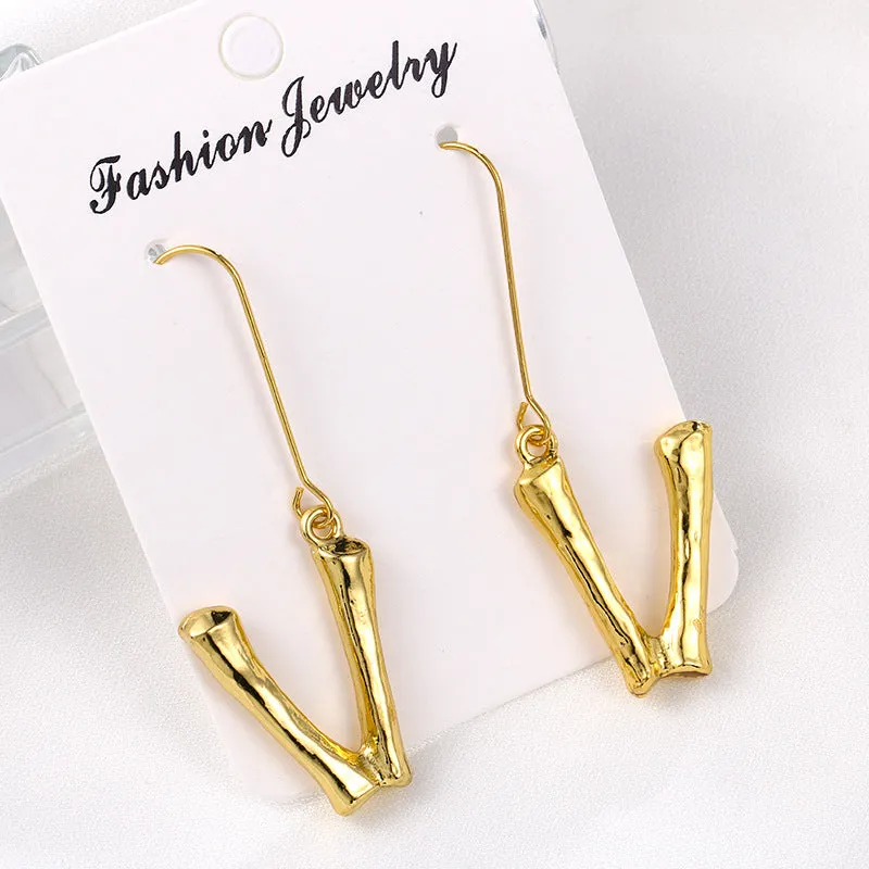 Alloy letter Earrings