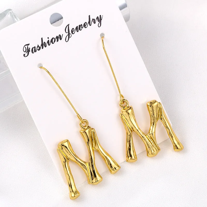 Alloy letter Earrings