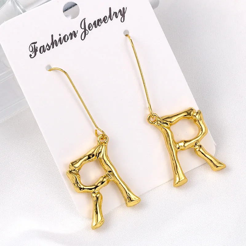 Alloy letter Earrings