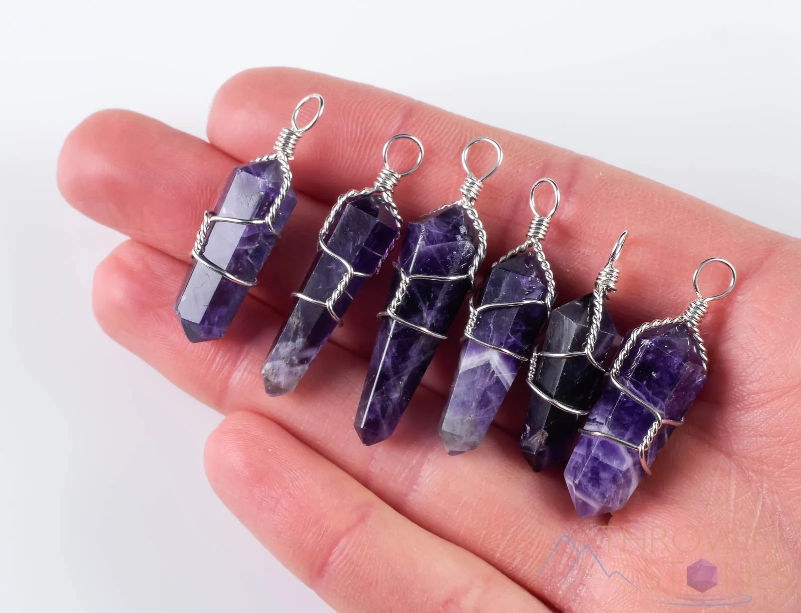 AMETHYST Crystal Pendant - Wire Wrapped Crystal Necklace, Crystal Points, Birthstone, Handmade Jewelry, E0141