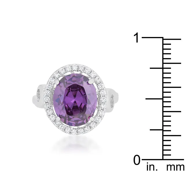 Amethyst Halo Cocktail Ring