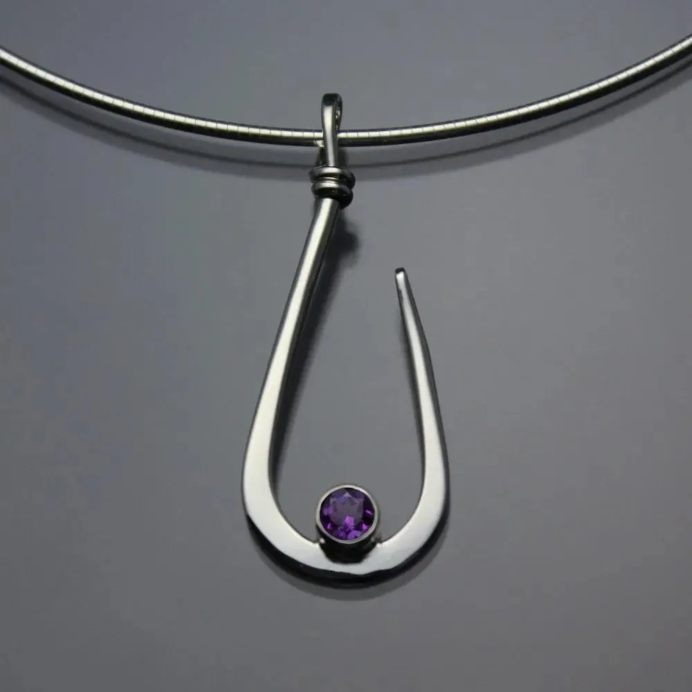 Amethyst Pendant Necklace PEN030AM Sterling Silver or 14K Gold by John Tzelepis Jewelry