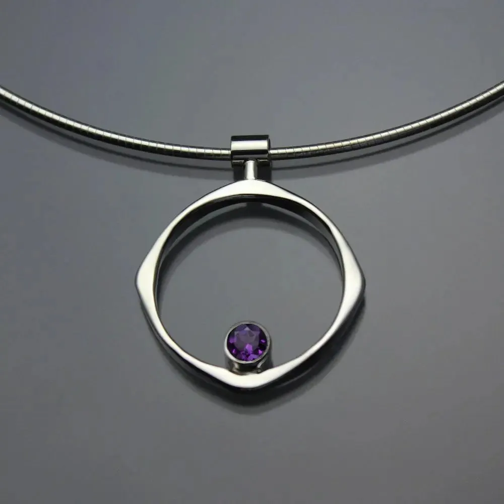 Amethyst Pendant Necklace PEN070AM Sterling Silver by John Tzelepis Jewelry