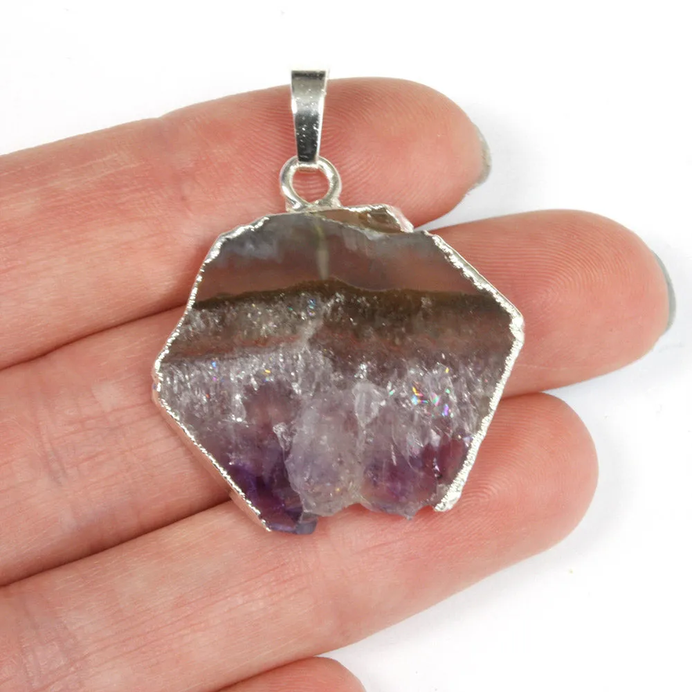 Amethyst Pendant Silver Plated - 1 piece