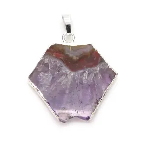 Amethyst Pendant Silver Plated - 1 piece