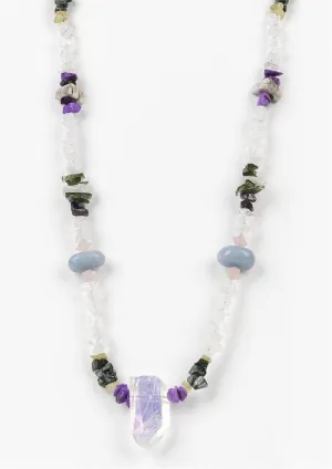 Angelic Healer Crystal Energy Necklace w/ Angel Aura, Moldavite, Petalite, Azeztulite & More