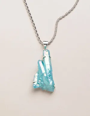 Aqua Aura Quartz Necklace - One Of A Kind