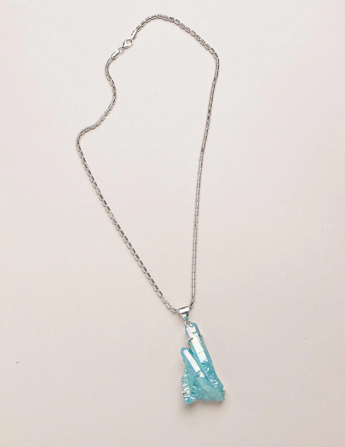 Aqua Aura Quartz Necklace - One Of A Kind