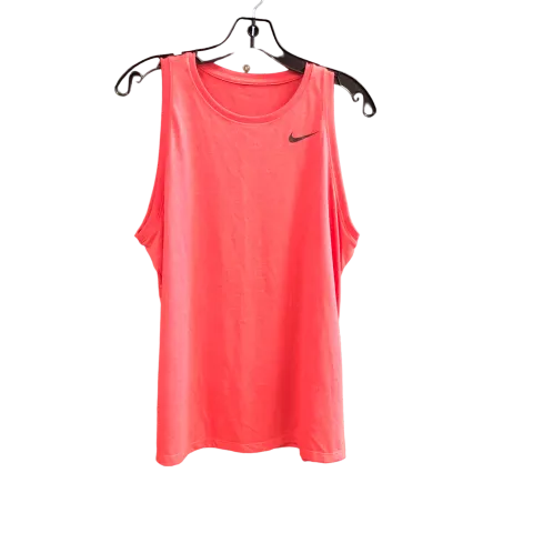 Athletic Tank Top By Nike In Coral, Size: L