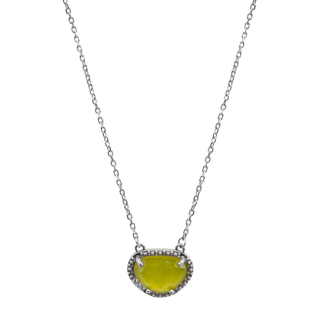 August Birthstone Necklace peridot silver gold