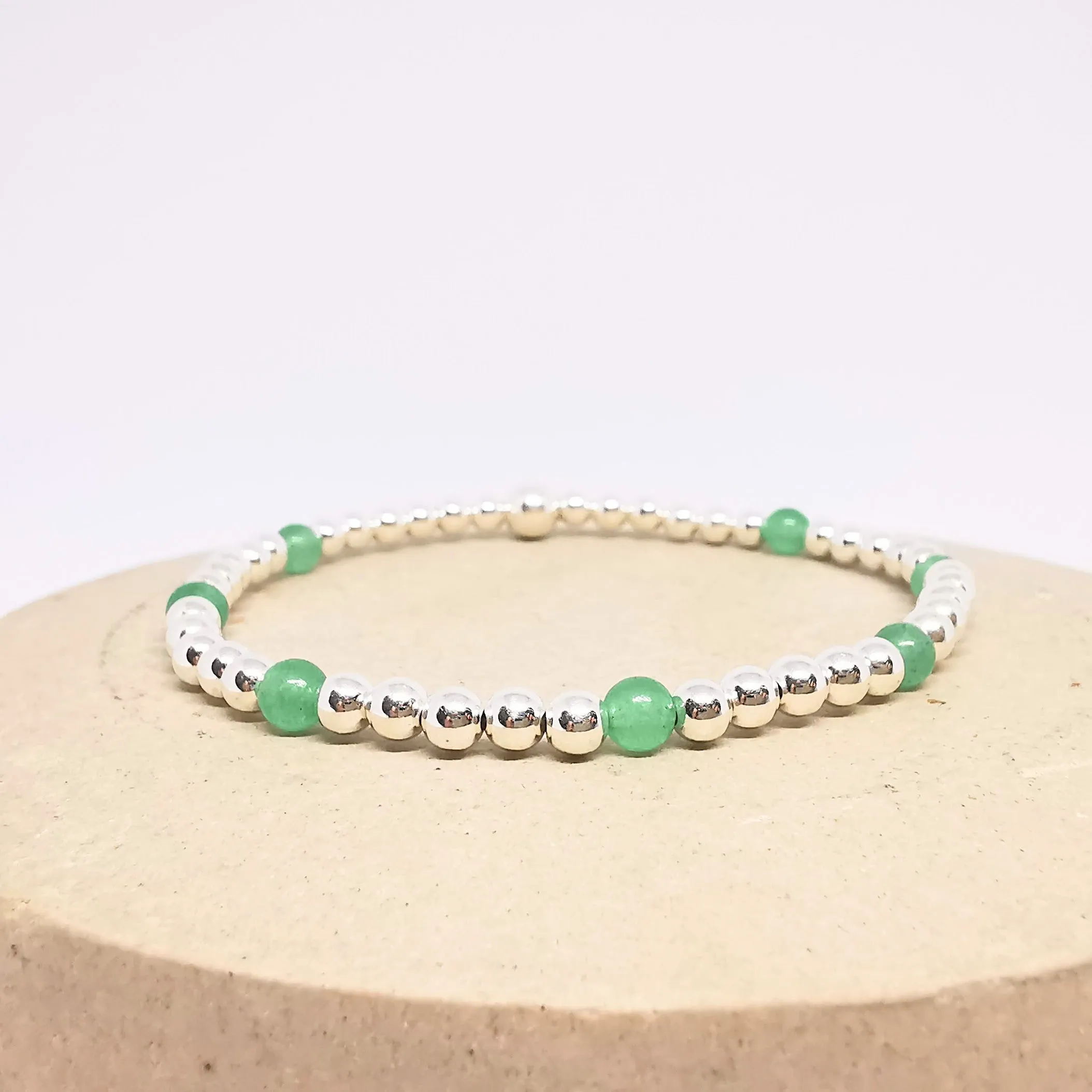 Aventurine Gemstone Bracelet in sterling silver